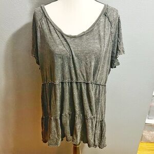 Torrid Peplum Short Sleeve Blouse Tee